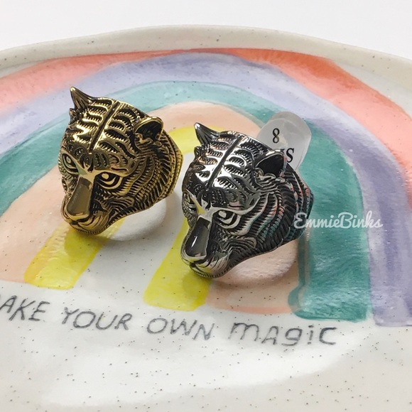 New FP Gold Plated Tiger Statement Ring ~ Silver or Bronze Clemson LSU Auburn - Picture 13 of 16